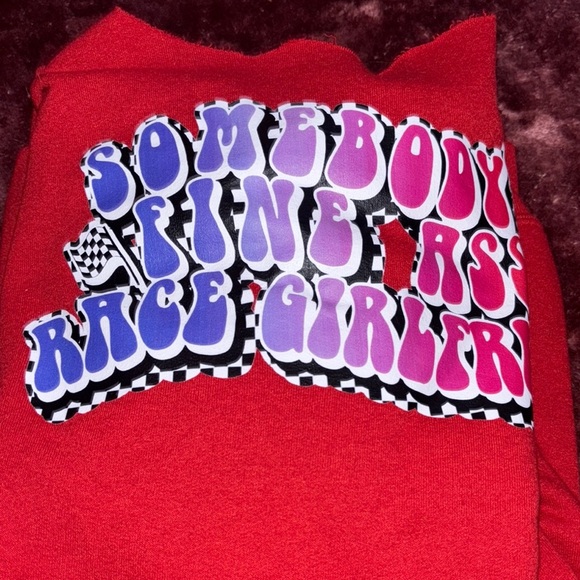 Red Graphic racing girlfriend Sweatshirt - Picture 5 of 5